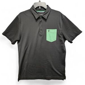 Travis Mathew‎ Chive Golf Polo Shirt Mens Large (Fits as Medium) Contrast Pocket
